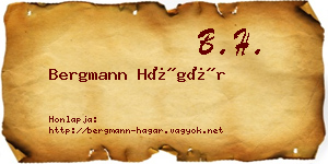 Bergmann Hágár névjegykártya